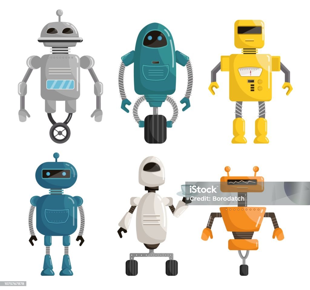 Contestar el teléfono Ingresos Jirafa Ilustración de Grandes Robots Sets Vector Ilustración De Dibujos Animados y  más Vectores Libres de Derechos de Robot - iStock