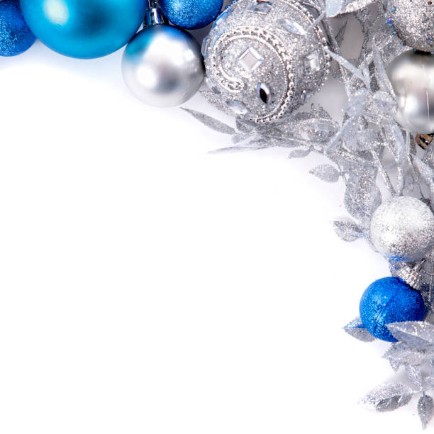 istock Christmas border with blue and silver decorations square 1075783708
