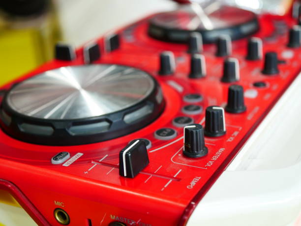 istock Closeup view of DJ hand controls 1075813822
