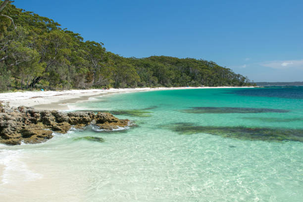 istock Stunning view of Murrays Beach, located within Booderee National Park in Jervis Bay Territory, a three hours drive south of Sydney, New South Wales, Australia. Beautiful rocks, crystal clear water. 1075821314