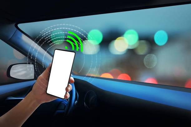 istock Internal view, Display screen and automatic self driving ,Electric smart car technology and empty space for text. 1075844922