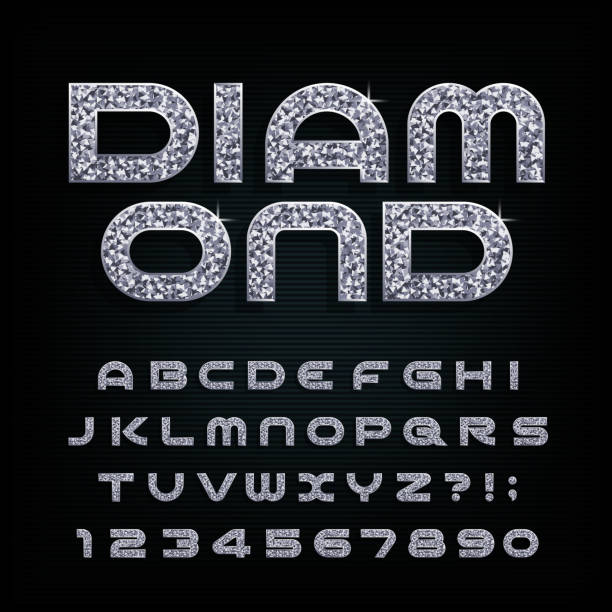 istock Diamond alphabet font. Luxury crystal letters and numbers. 1075846562