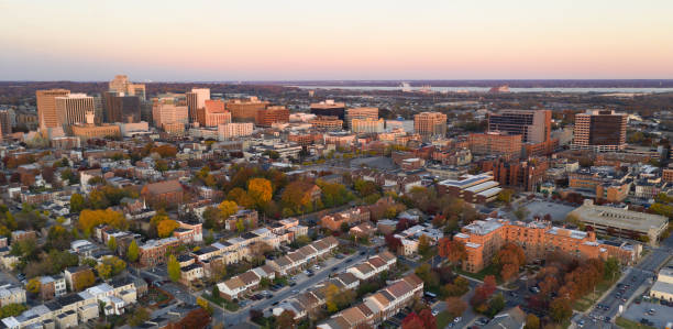 istock Wilmington Deleware Late Afternoon Light Downtown City Skyline 1075853828