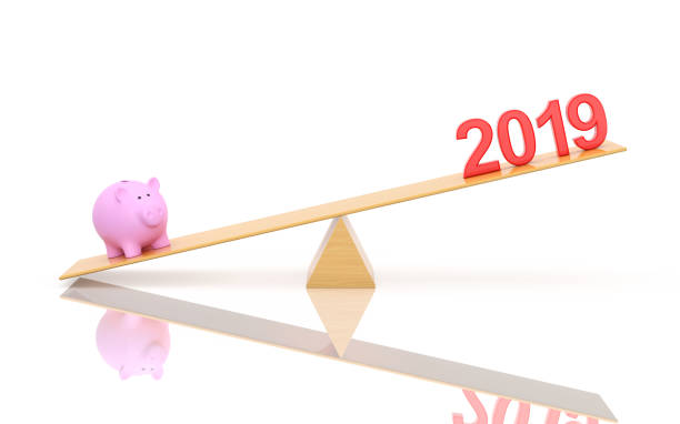 istock New Year 2019 with Piggy Model - 3D Rendered Image 1075856700