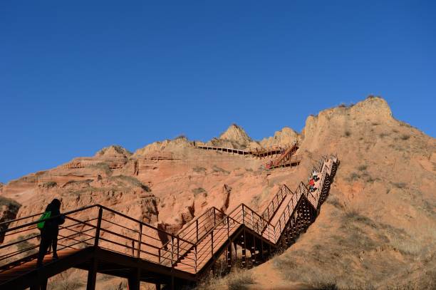 istock The plank road of danxia landform scenic spot 1075874612