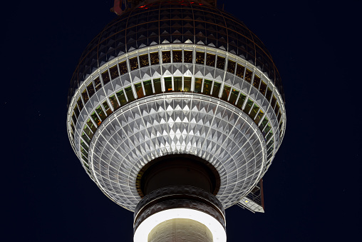 The Television Tower (TV tower, Fernsehturm) is Berlin's tallest and most prominent structure, visible from many parts of the city.