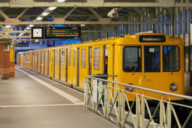 istock Yellow subway train in U-Bahn, Berlin 1075904682