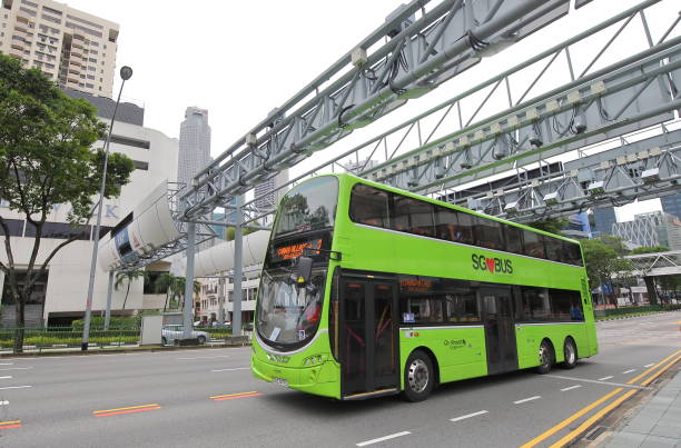 Singapore bus stock photo