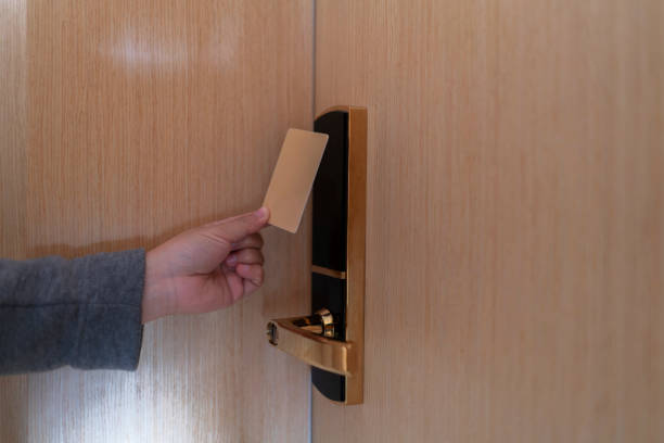 istock open door with cardkey 1075915486