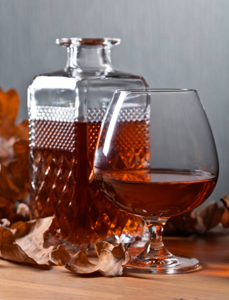 istock Brandy and dried up oak leaves . 1075917548