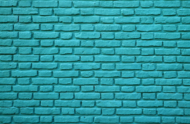 背景、テクスチャ、またはパターンのためのアルゼンチンのブエノスアイレスのラ ・ ボカでターコイズ ブルー色のレンガの壁 - teal color ストックフォトと画像