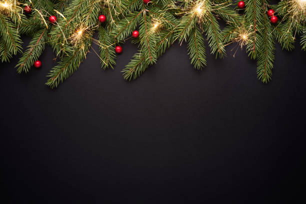 istock Christmas or New Year background on black 1075922584