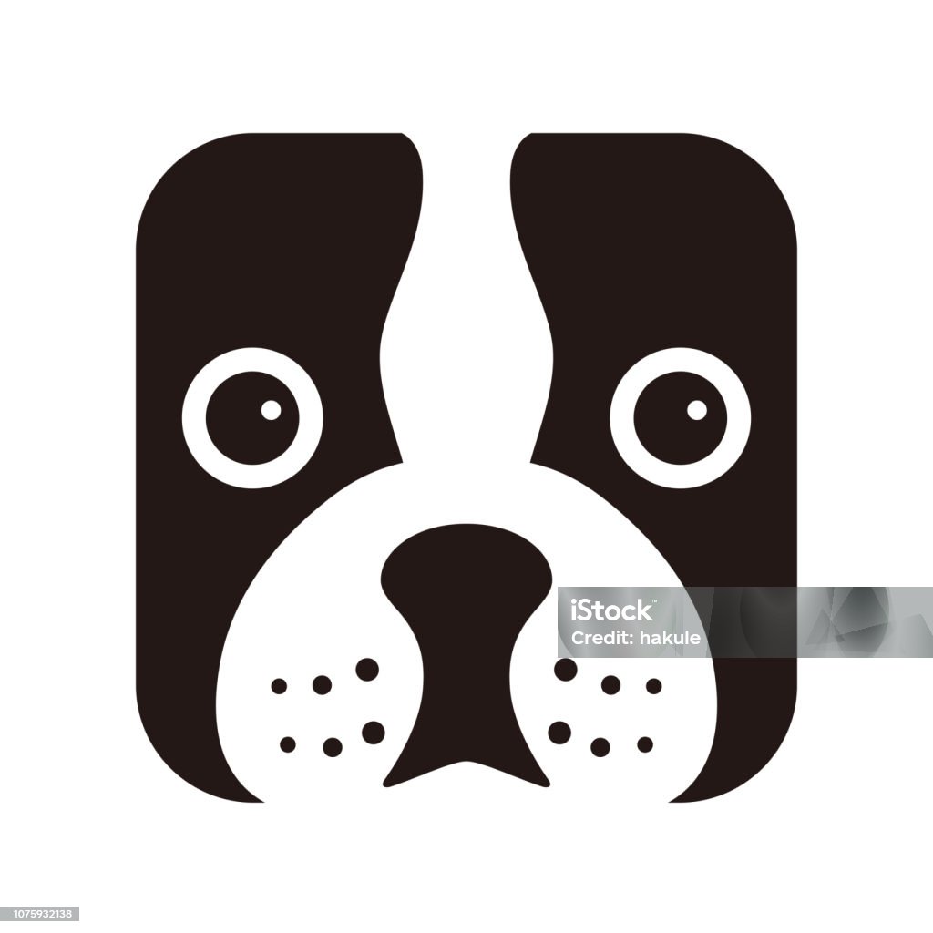 dog face flat icon design, vector illustration French Bulldog stock vector