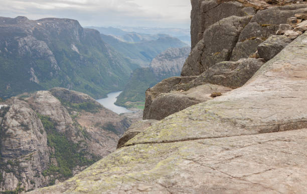 istock View from trail to Preikestolen, Norway. 1075939088