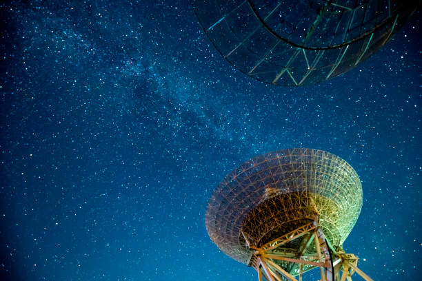 istock Radio telescopes and the Milky Way at night 1075939512