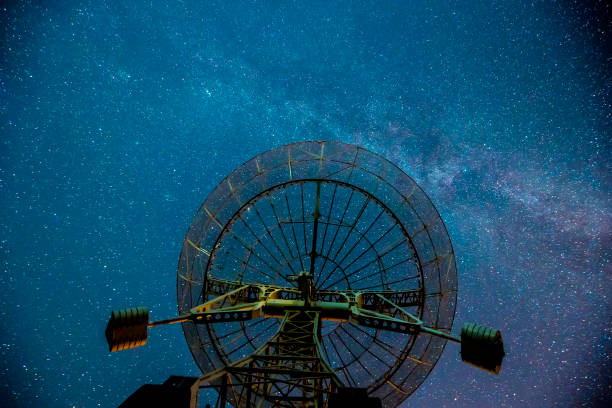 istock Radio telescopes and the Milky Way at night 1075939586