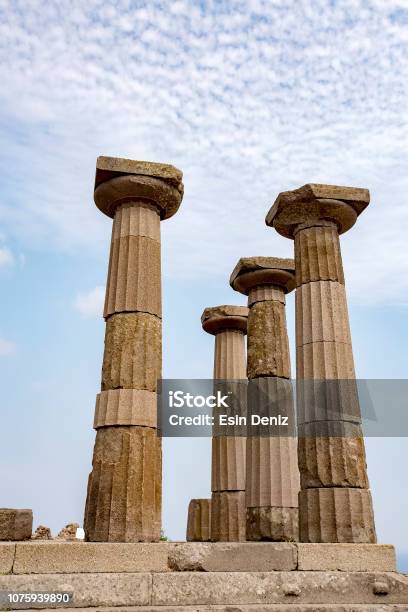 Assos Ruins Of Ancient City Behramkale Turkey Stock Photo - Download Image Now - Ancient, Antique, Architecture