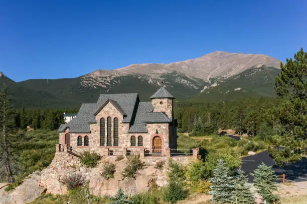 St. Malo's chapel in Allenspark near Rocky Mountains National Park, USA
