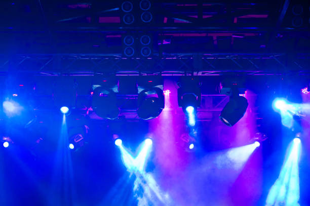 istock Stage, concert light. Modern spotlights equipment. 1075943716