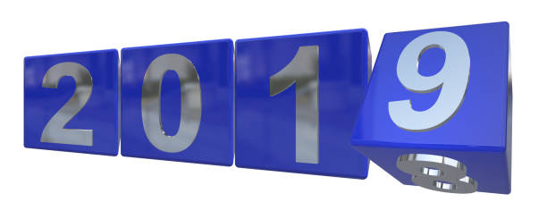 istock The year 2019 in silver letters on blue cubes 1075945732