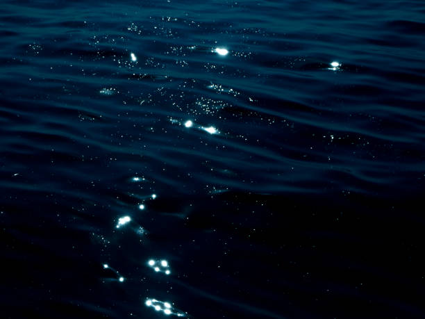 istock Blue background of night lights seen from above through the clouds 1075946832