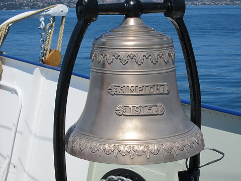 Lausanne - Lake Geneva, Switzerland - August 2011. The bell of steamboat \