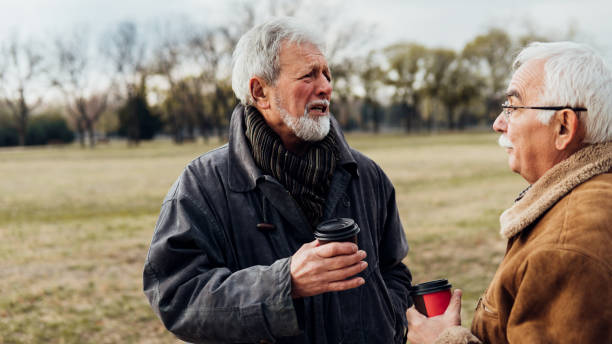 istock Mature men in the park 1075969956