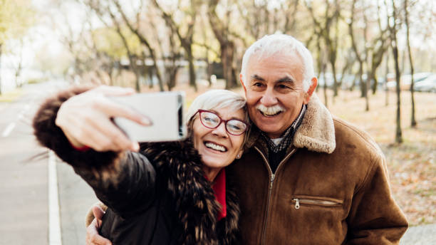 istock Elderly couple taking a selfie 1075970558