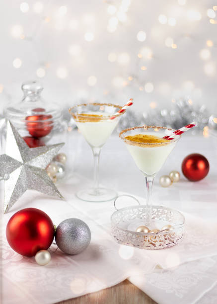 istock White Christmas drinks, eggnog, in a bright setting with christmas decorations 1075974862