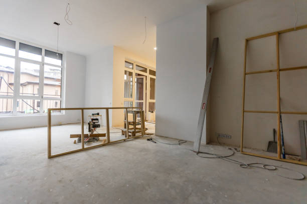 istock Home renovation in room full of painting tools 1075978714