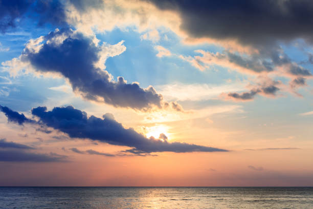 beautiful red sunset over the ocean