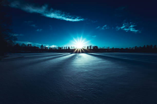 Moonlight landscape from Sotkamo, Finland