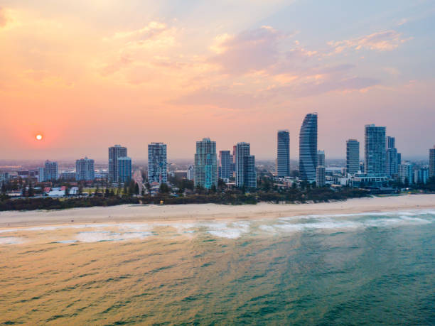 istock Broadbeach at sunset from an aerial view on the Gold Coast 1075988840