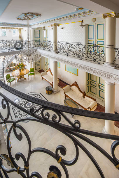 istock Handmade Wrought Iron Railing .luxury lobby interior 1075994512