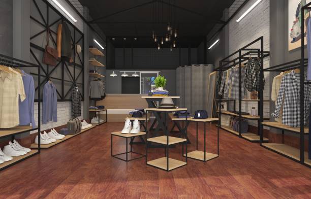 3d render fashion shop 3d render fashion shop, modern store. booth design stock pictures, royalty-free photos & images