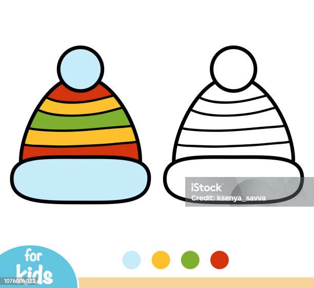 Coloring Book Knitted Hat Stock Illustration - Download Image Now - Book, Black Color, Cap - Hat