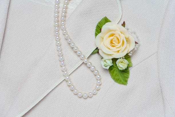 istock Pearl necklace with corsage 1076006486