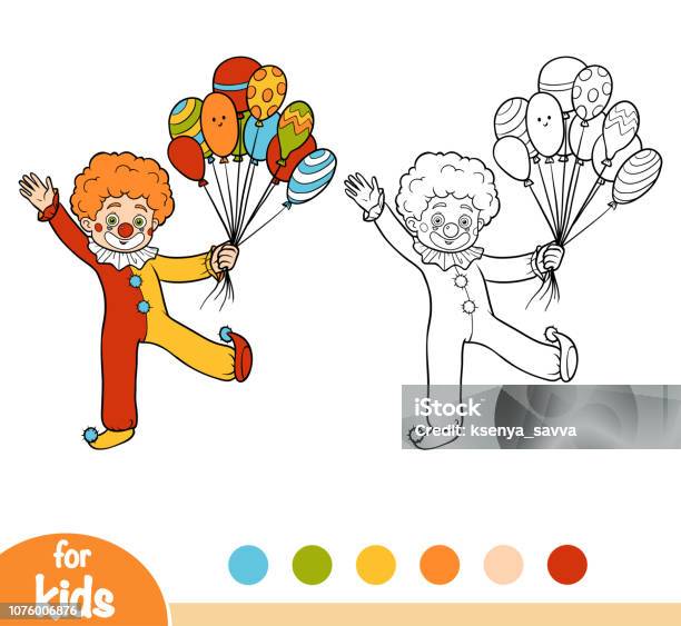 Coloring Book Clown Stock Illustration - Download Image Now - Clown, Coloring, Page
