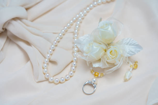 istock Pearl necklace with corsage 1076006886