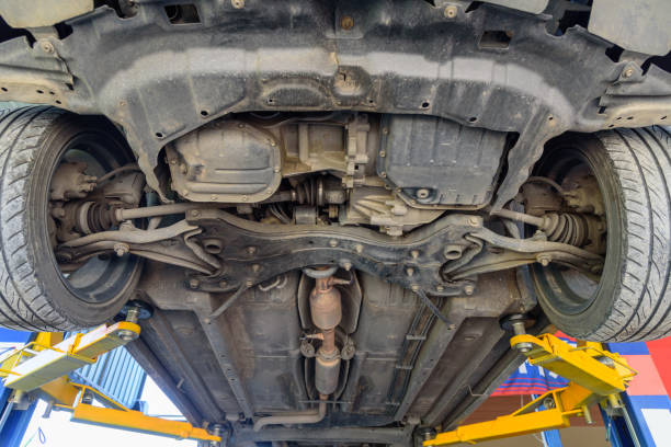 istock car on Car lifts and Remove wheel 1076015756