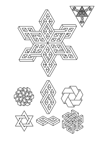 Impossible Math Symbol Impossible Geometry Symbols Vector Set Stock Illustration - Download ...