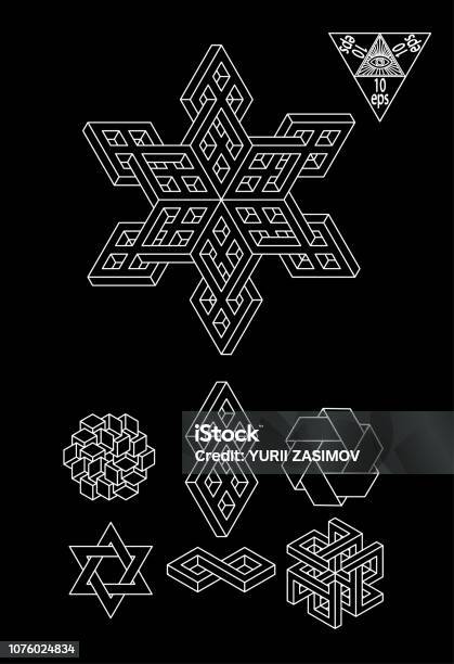 Impossible Math Symbol Impossible Geometry Symbols Vector Set Stock Illustration - Download ...