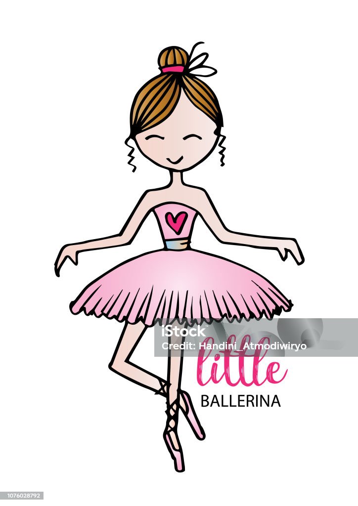Little Ballerina Cute Cartoon Girl For Clothing Stock Illustration -  Download Image Now - Ballet Dancer, Illustration, Art - iStock