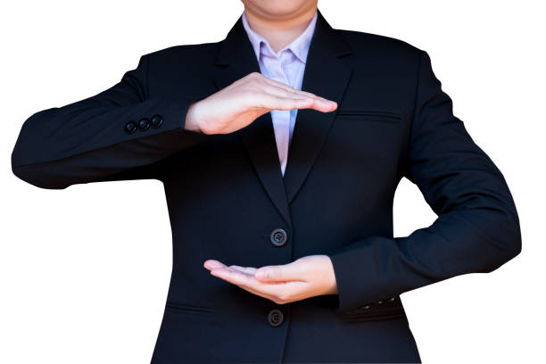 istock Business women hand hold template. 1076049154