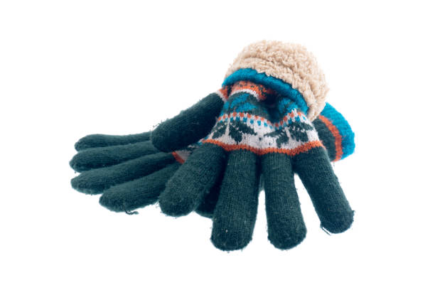 istock Multicolor children's gloves isolated on white background 1076049620