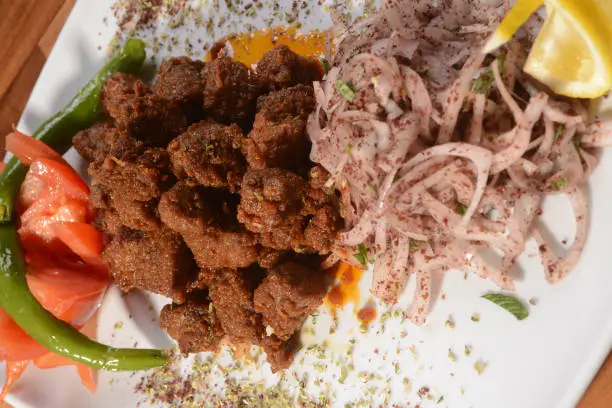 Photo of Albanian Liver, a traditional Turkish spiced lamb's liver recipe popular throughout the Middle East