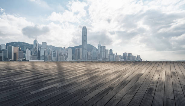 istock Empty ground and buildings in Hong Kong 1076055614