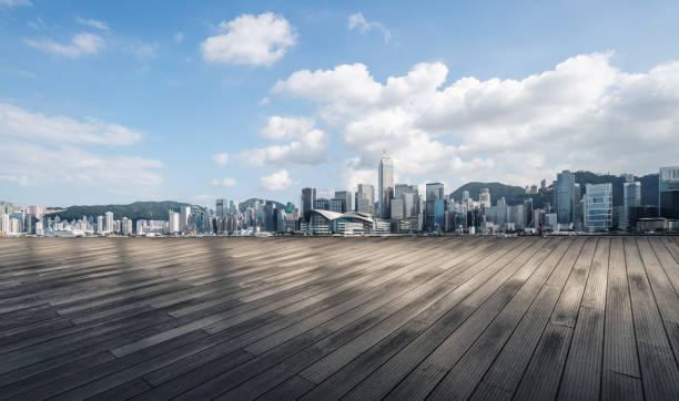 istock Empty ground and buildings in Hong Kong 1076057060