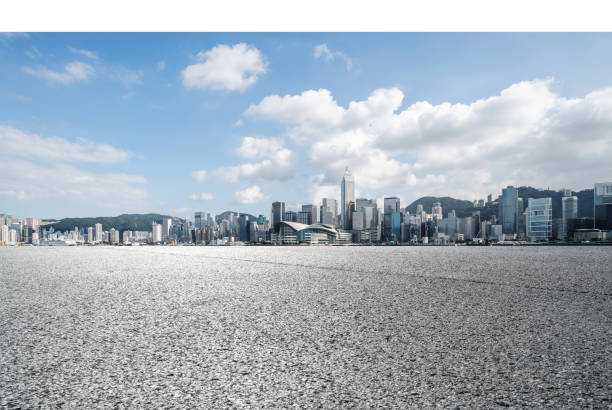 istock Empty ground and buildings in Hong Kong 1076057444
