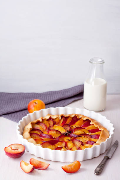istock Homemade pie with fresh organic plums 1076058178